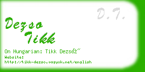 dezso tikk business card